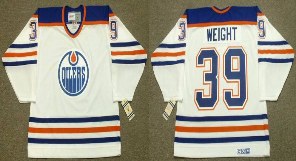 2019 Men Edmonton Oilers #39 Weight White CCM NHL jerseys